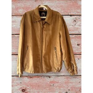 Weatherproof Garment Company Men’s Faux Suede Jacket XL Brown – Soft Bomber
